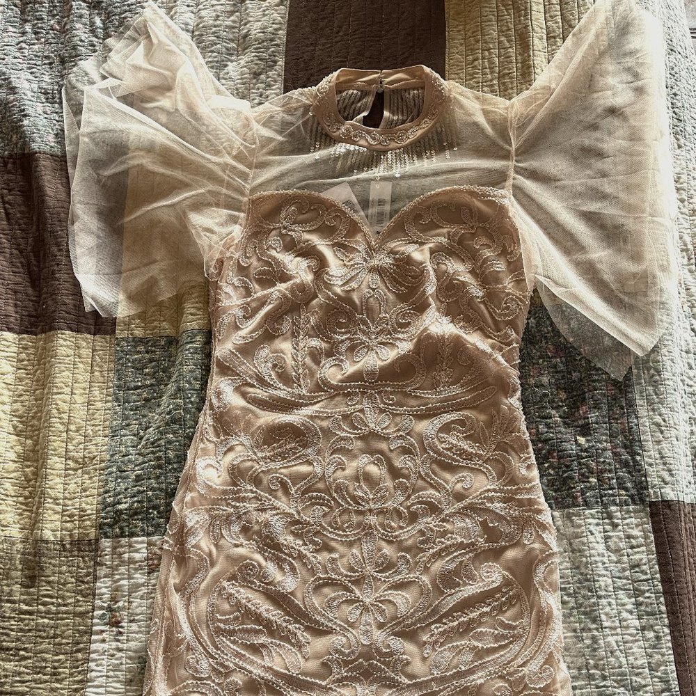 Molly Braken Large Baby Pink Sequin Cocktail Dress